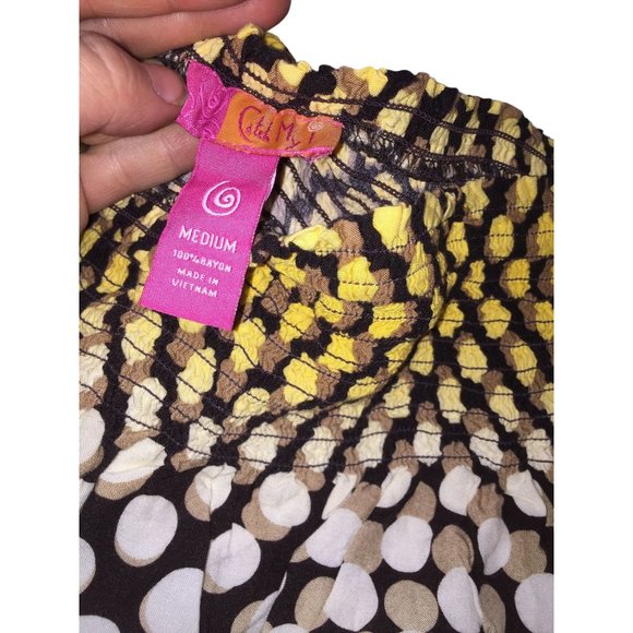 Catch My i - Colorful Dot Illustion looking Gypsy Skirt - Medium Length - Womens - Picture 7 of 11